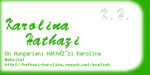 karolina hathazi business card